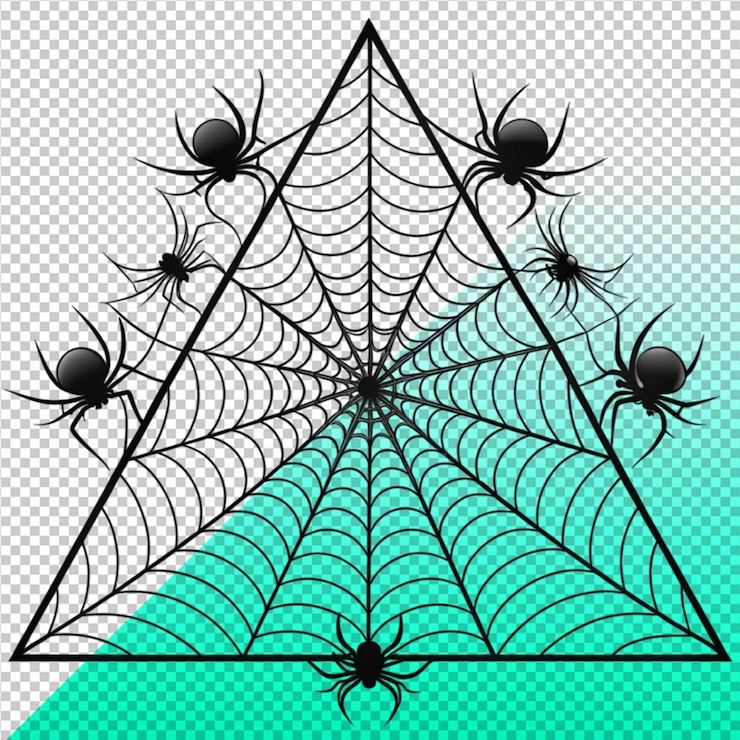 PSD spider web vector illustration