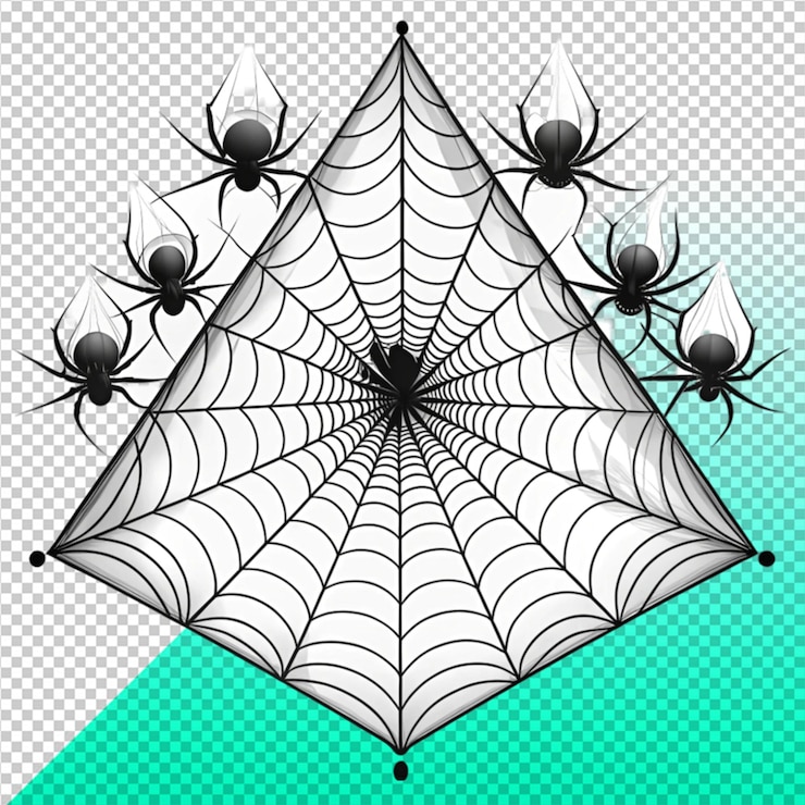 PSD spider web vector illustration