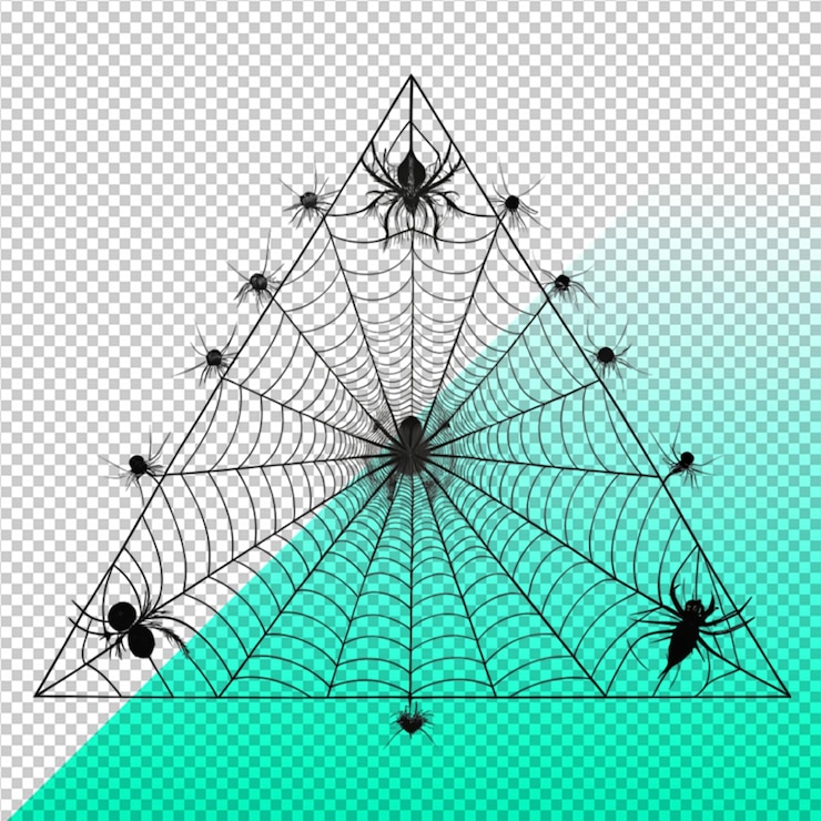 PSD spider web vector illustration