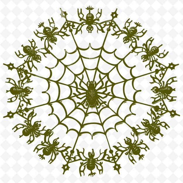 PSD spider web on a white background