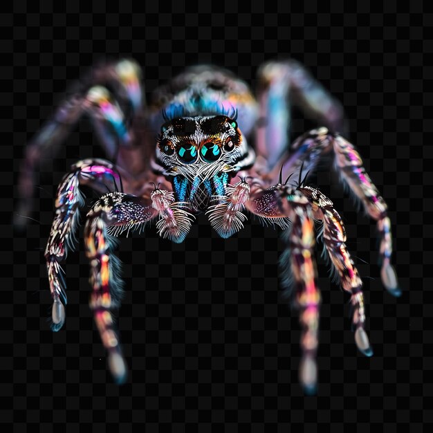 PSD a spider with a green eyes and a spider on the front