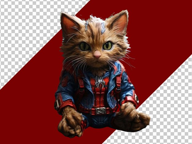 PSD Костюм маленькой кошки спайдермена 39 выглядит реальным.