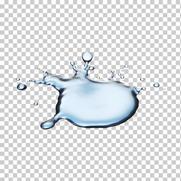 Spilled water drop on the floor isolated on white or transparent background png