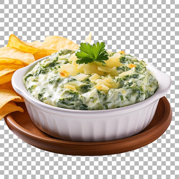 PSD spinach artichoke dip na przezroczystym tle