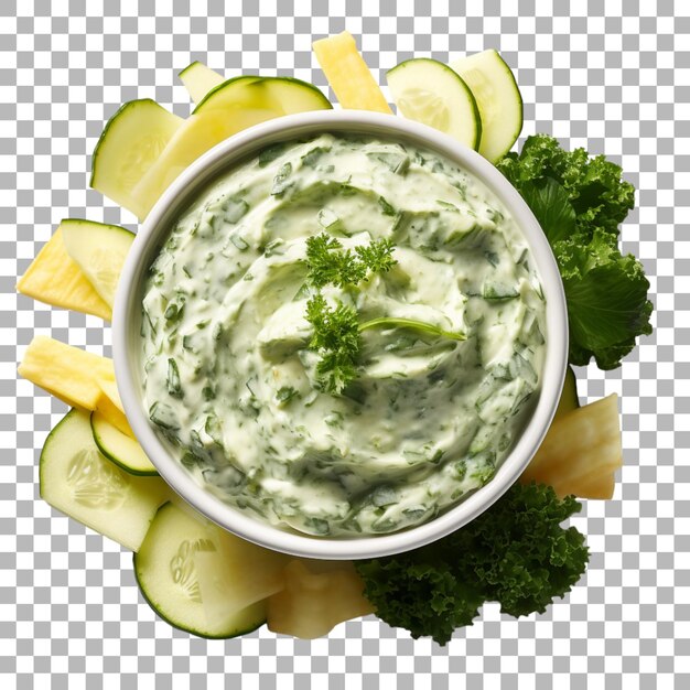 PSD spinach and artichoke dip on transparent background