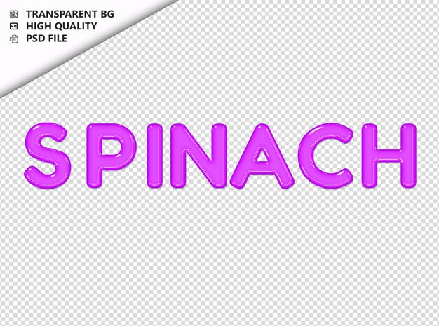 PSD spinach typography purple text glosy glass psd przezroczyste