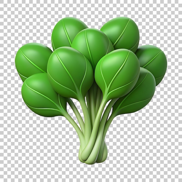 PSD spinach vegetable png icon 3d with transparent background