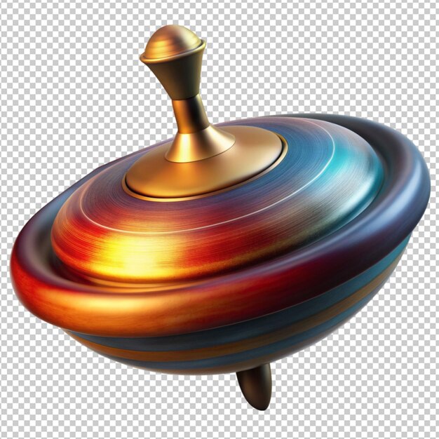 Spinning top on transparent background