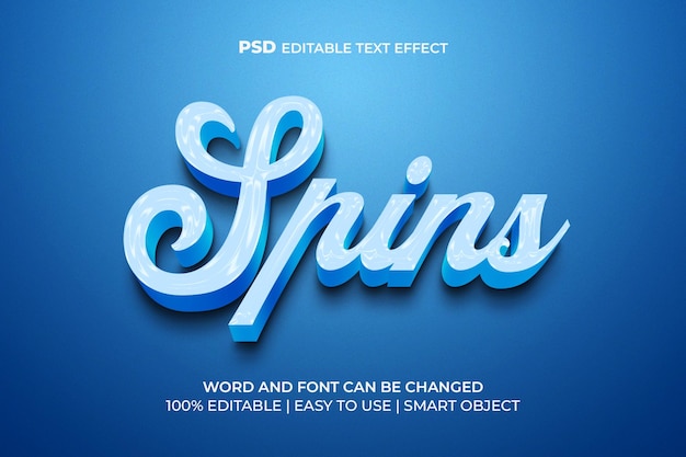 Spins 3d-stijl teksteffect