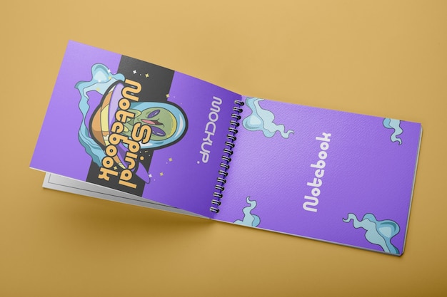 PSD spiraal notebook mockup-ontwerp