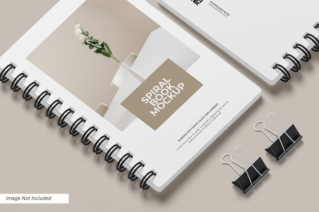 PSD spiral book cover mockup