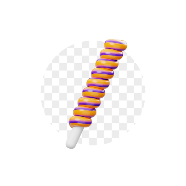 PSD icona 3d di caramelle a spirale