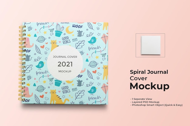 Spiral journal cover mockup