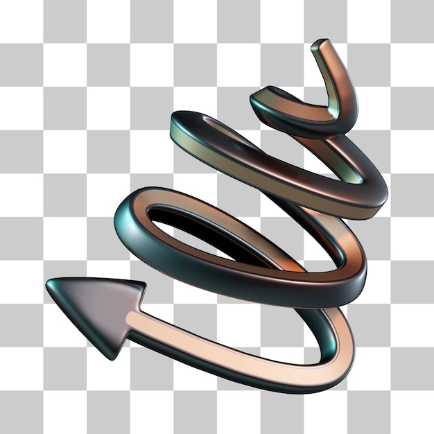 PSD spiral left arrow icon 3d icon