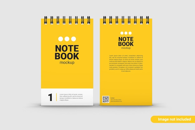 Spiral note book mockup front view