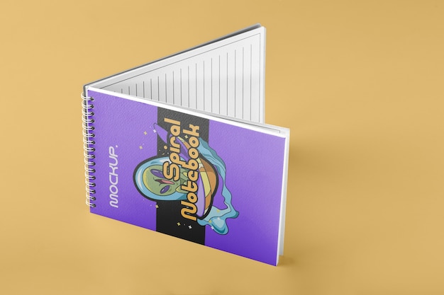 Spiral notebook mockup design