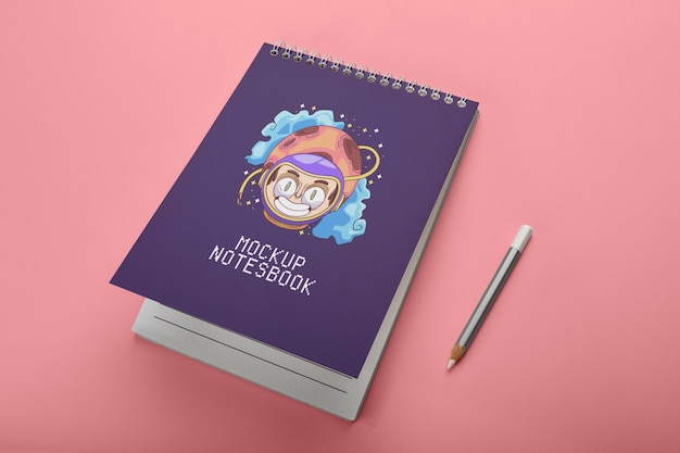 PSD spiral notebook mockup design