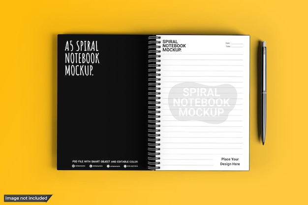 Spiral notebook mockup