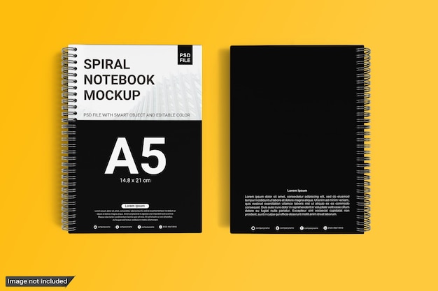 PSD spiral notebook mockup