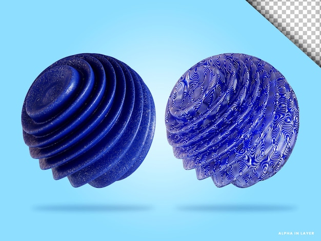 Spiral sphere 3d render illustration isolated