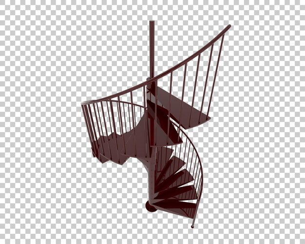 PSD Спиральная лестница изолирована на фоне 3d-илюстрации