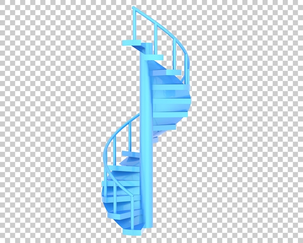 Spiral staircase isolated on transparent background 3d rendering illustration