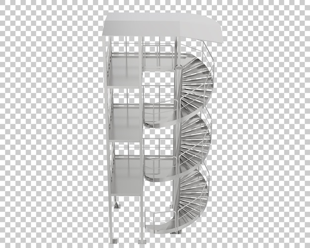 PSD scala a chiocciola isolata su sfondo trasparente 3d rendering illustrazione