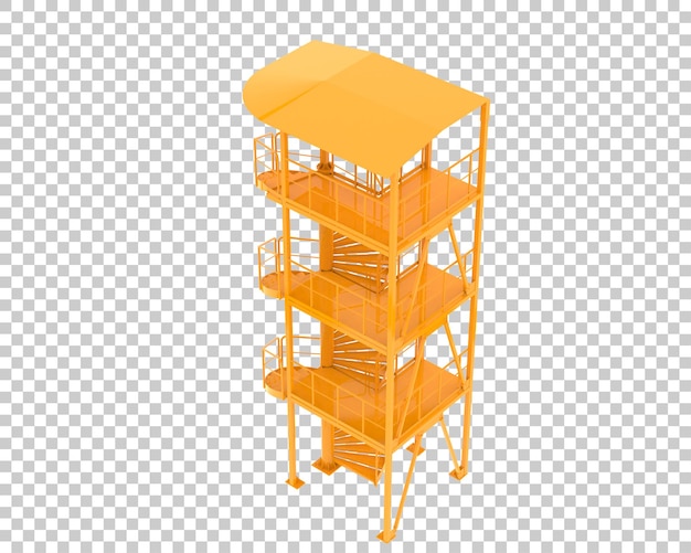 Spiral staircase isolated on transparent background 3d rendering illustration