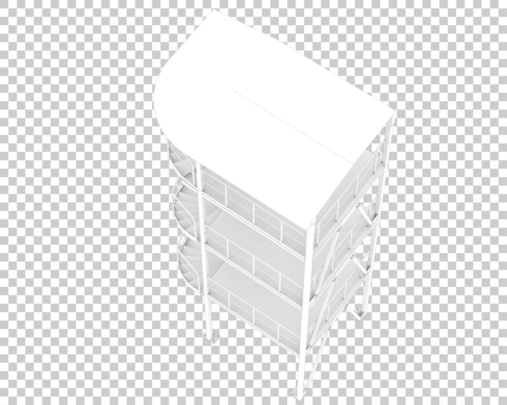 PSD spiral staircase isolated on transparent background 3d rendering illustration