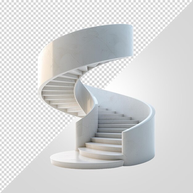 A spiral staircase with a staircase