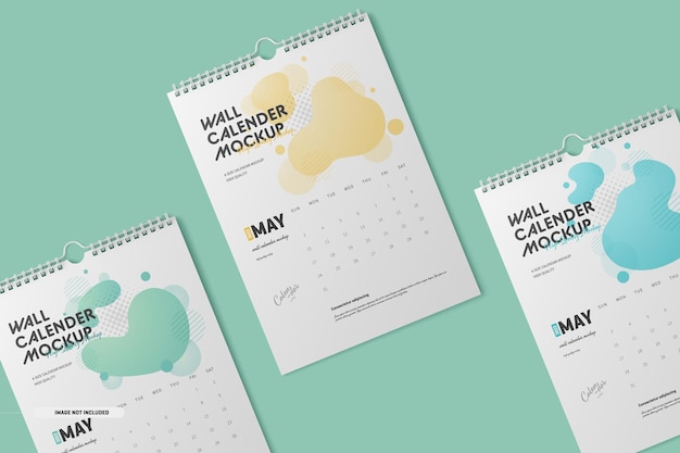 Mockup di calendario da parete a spirale