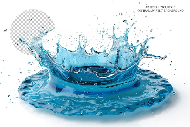 PSD spiral water splash 3d изображает синий цвет на прозрачном фоне