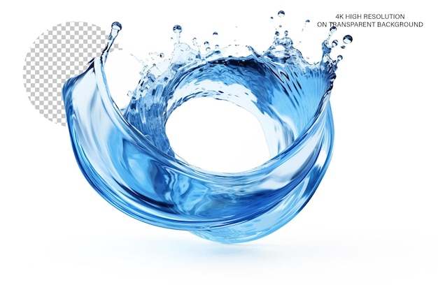 Spiral Water Splash 3d Renderowanie Niebieskiego Koloru Na Przezroczystym Tle