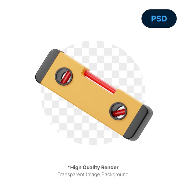 PSD spirit level 3d icon premium psd