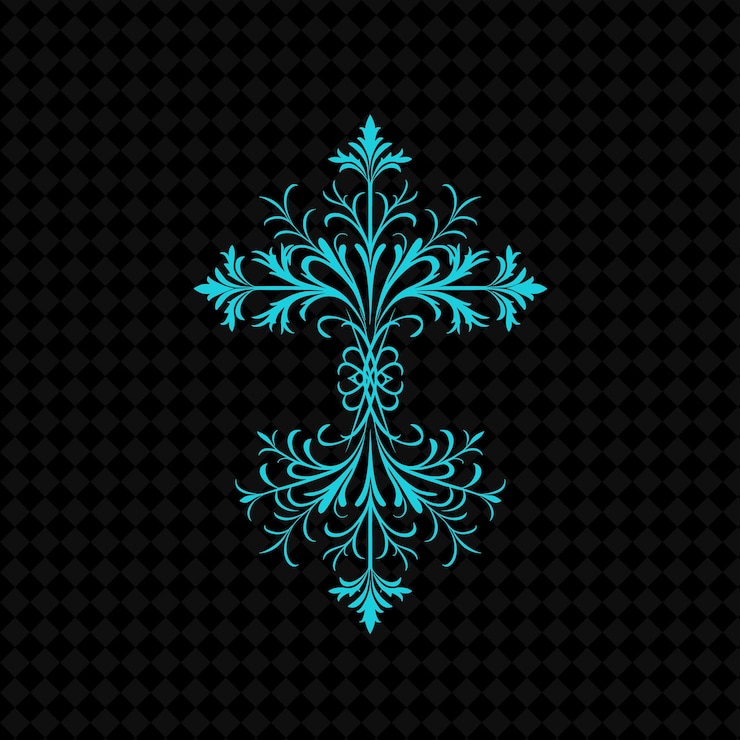 PSD spiritual ivy cross logo with decorative beams and faithful creative plant vector designs
