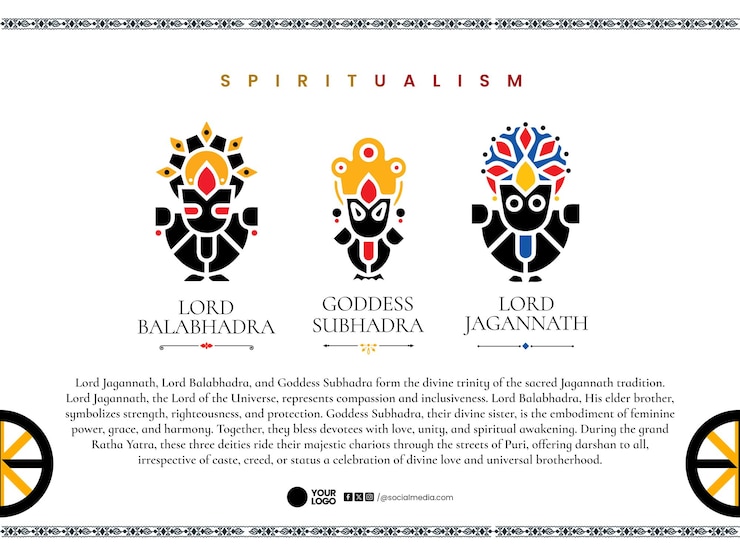 PSD spiritualism lord jagannath balabhadra and subhadra illustration