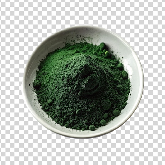 PSD spirulina chlorella-algen geïsoleerd op een doorzichtige achtergrond