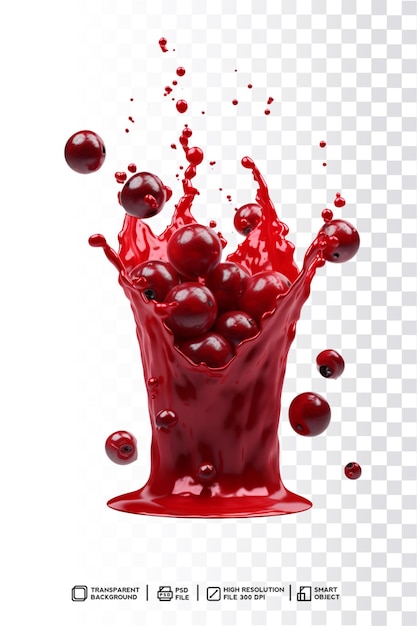 A splash of cherry juice is poured into a glass