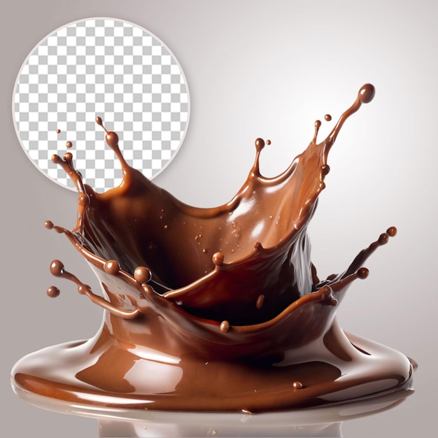 Splash of chocolate on transparent background