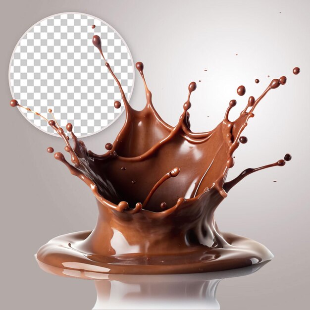 PSD splash of chocolate on transparent background