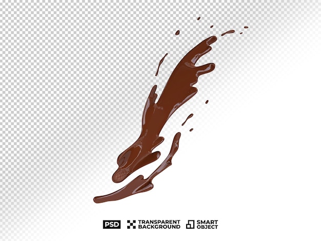 A splash of chocolate with a splash of coffee on a transparent background PSD Milk Coffee liquid