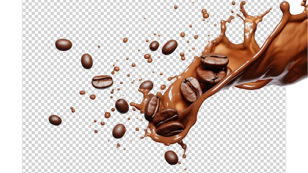 Spruzzo di caffè cola o tè isolato su trasparente