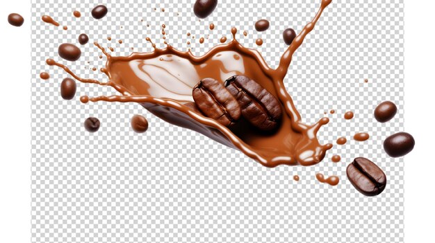 PSD splash of coffee cola or tea isolated on transparent