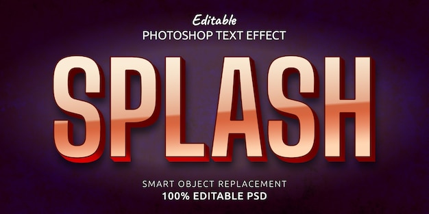 PSD splash editable text style effect