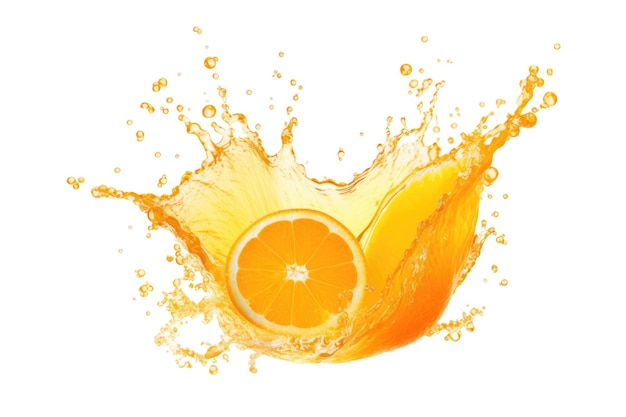 PSD splash of fresh orange juice isolated on transparent background ai generative