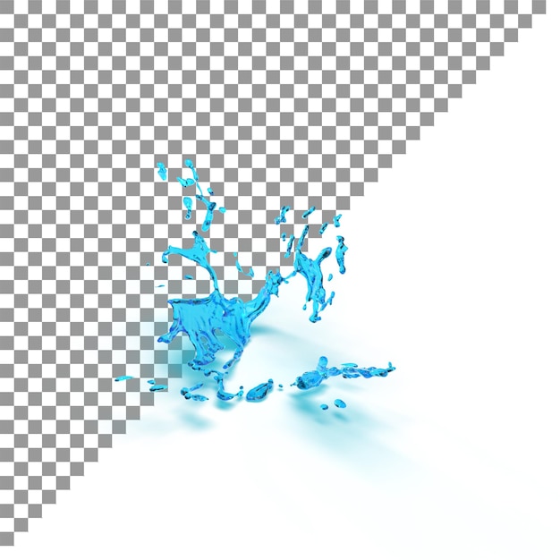 Splash liquido 3d rendering illustrazione realistica di alta qualità