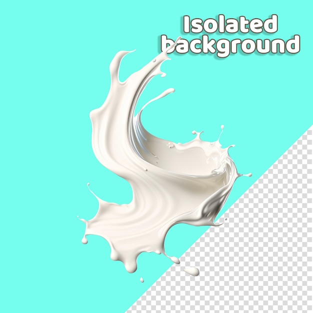 Splash of milk or cream isolated on white background