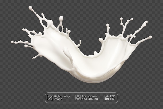 PSD splash milk isolated on a transparent background png