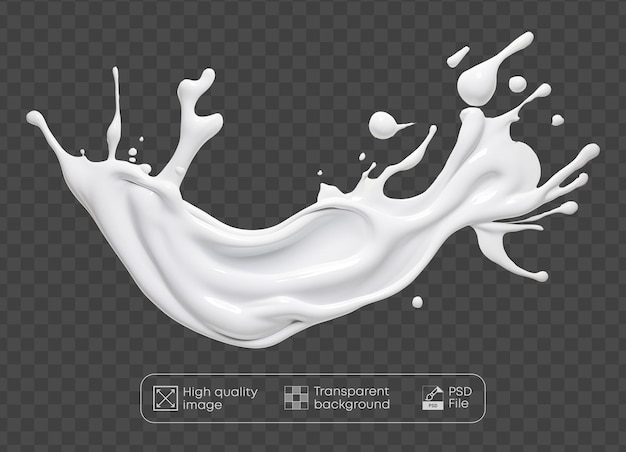 PSD splash milk isolated on a transparent background png