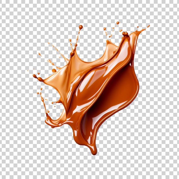 PSD splash of orange liquid on a transparent background